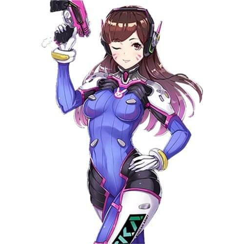 13cm Car Styling Sexy beauty Super Overwatch DVa Hana Song Anime JDM Anime Car Window Decal Car Sticker