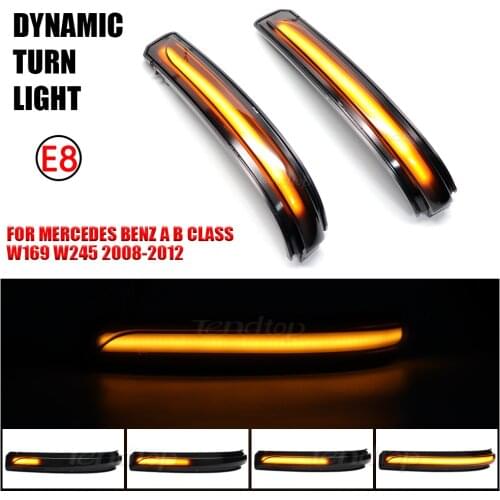 2Pcs Dynamic Blinkers LED Streamer Turn Signal Lamp Car Rear Mirror Indicator Light For Mercedes Benz A B Class W169 W245 08-12