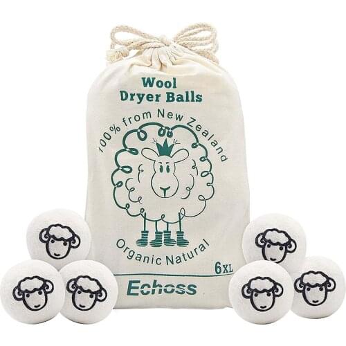 6 Pcs 7cm Wool Drying Ball Pure Organic Natural New Zealand Wool Reusable Drying Ball For Laundry Anti-static Fabric Softener
