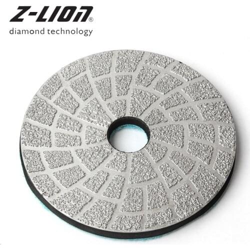 Z-LEAP 1PC 4" Vacuum Brazing Diamond Polishing Pad New Design Thicken 6mm Grinding Disc Granite Marble Concrete Abrasive Wheels