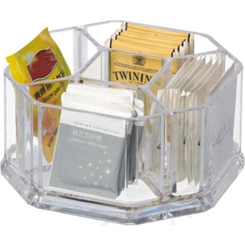 Acrylic Five Lattices Tea Bags Holder Coffee Sugar Bag Case Guest Room Storage Boxes