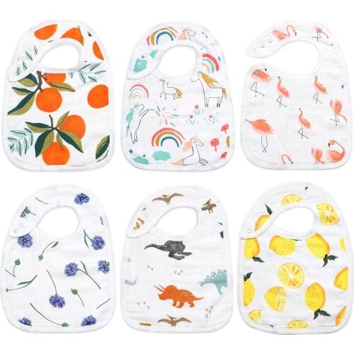Newborn Accessorries Boy Girl Bandana Bibs Cute Cartoon Animal Print Saliva Towel Lunch Feeding slabbetjes Infant Burp cloths