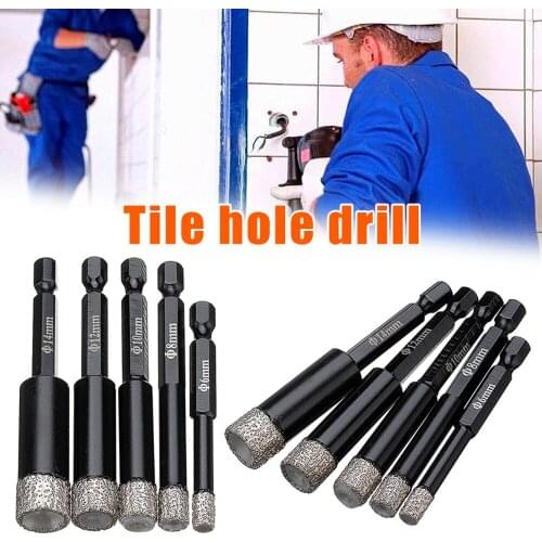 6/8/10/12mm Vaccum Brazed Diamond Dry Drill Bits Hole Saw Cutter for Granite Marble Ceramic Tile Glass Tool сверла по металлу