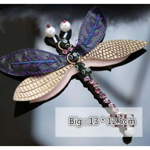 Large Dragonfly Applique for Clothes Sewing on Rhinestone Beaded Applique for Jackets Jeans Bags Shoes Beading Sequins