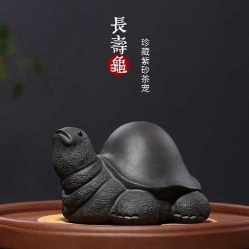 Longevity turtle purple sand tea favorite wholesale tea set longevity general decoration sculpture factory direct sale