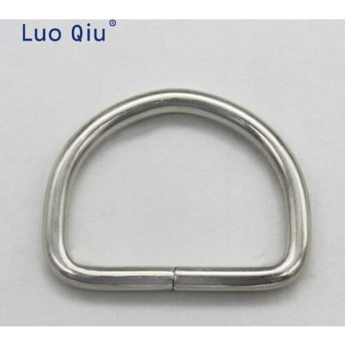 D-rings shaped Purse Ring Buckles For Webbing Strapping 30 mm Bag Hanger Accessories Semicircular hoop 20 pcs/lot Metal Sliver