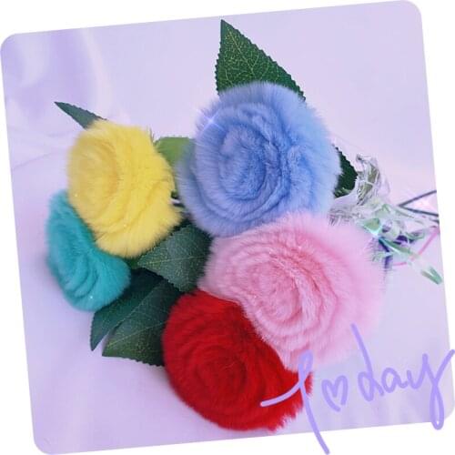 Rex rabbit fur simulation rose leather immortal rose home decoration Valentines day birthday gift toy photography props