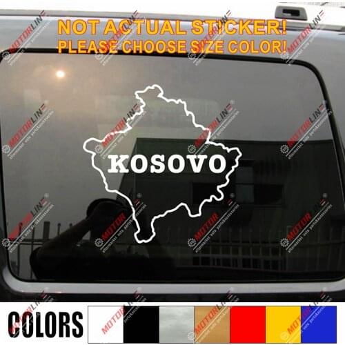 Kosovo Map lettering Decal Sticker Car Vinyl pick size color no bkgrd die cut