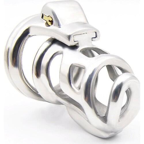 Small Chastity Steel Cage Metal Men BDSM Lock Penis Sleeve Cock Cage Bandage Chastity Device Belt Sex Toys For Men