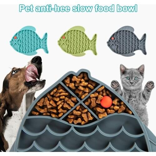 Health Mat for Pet Dog Feeding Food Bowl Silicone Dog Feeding Lick Pad Dog Feeder Treat Dispensing Mat Dogs Cats Slow Food Bowls