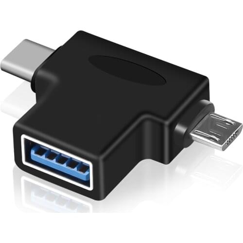 New OTG Cable Adapter 2 in 1 Micro USB Type C to USB 3.0 Adapter OTG Converter For Samsung S10 S9 Mobile phone Adapter