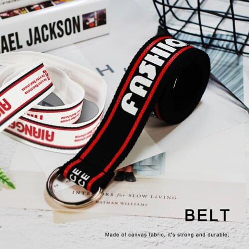 New Belt For Women Fashion Canvas Letter Printing Canvas Punk Straps With Metal Buckle Jeans Skirt Belt Hot Sale