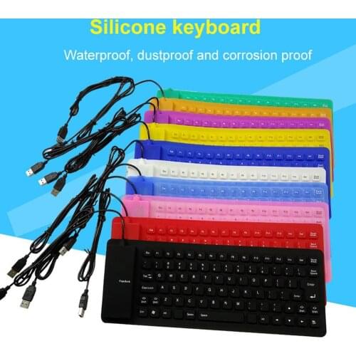 85 Keys Portable Mini USB Keyboard Flexible Waterproof Soft Silicone Gaming Keyboard Tablet Foldable Computer Keyboard Laptop
