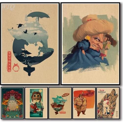 Retro Poster Ghibli Miyazaki Hayao Movie Anime Posters Canvas Painting Wall Decor Poster Wall Art Picture Room Decor Home Decor
