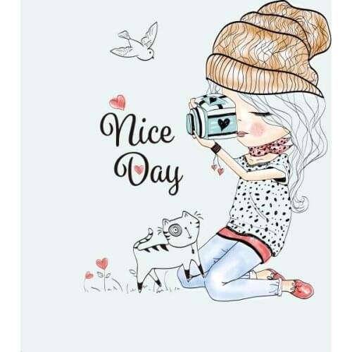 Iron on Patches for Clothing Cartoon Lovely Girls Patches Sticker for Kids T-shirt DIY Heat Transfers Applications DIY Appliques