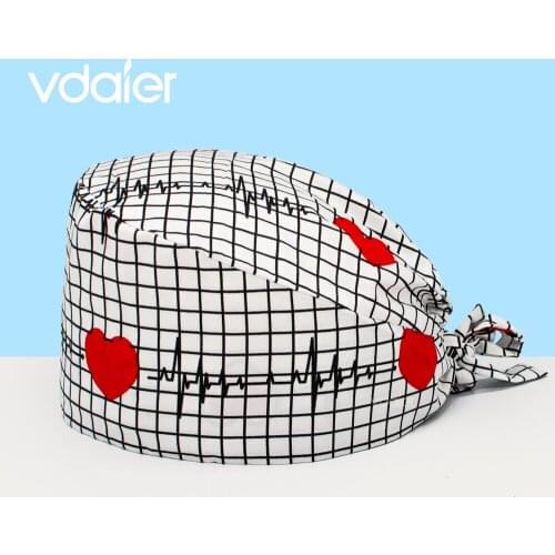 Women Adjustable Medical Scrub Cap for Long Hair Working cotton twill Hat for Doctor Nurse Scrub hats