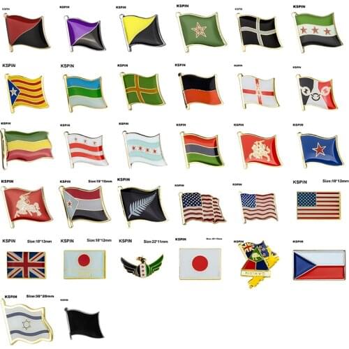 Flag Laple Pin Badge Brooch Voluntaryist Black Flag Cornwall Syria Catalan Republic of Komi US United Kingdom Japan Israel Japan