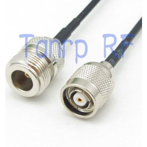 10pcs 6in RP-TNC male plug to N female jack RF connector adapter 15CM Pigtail coaxial jumper cable RG174 extension cord
