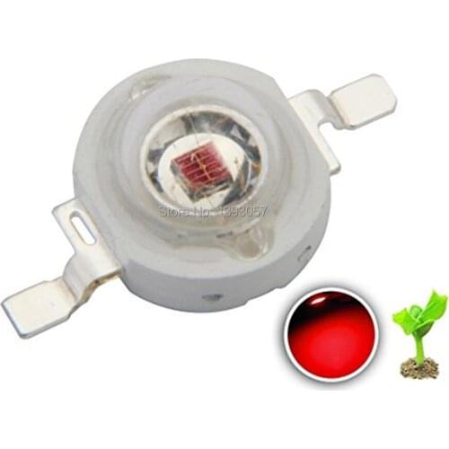100pcs 3W LED Deep Red 660nm High power LED bulbs Lamp 700mA 2.2-2.4V 30-40LM 42mil plant growing light Chips