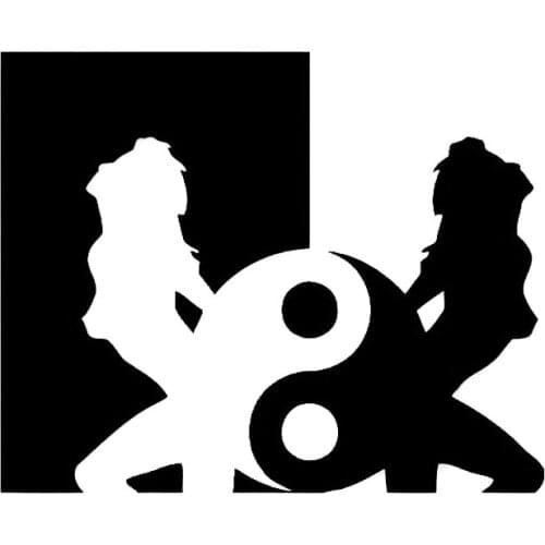 15cm*12cm Sexy Girl Yin and Yang Gossip Fashion Creative Personality Marathon Runner Motorcycle Car Sticker Pvc Decoration