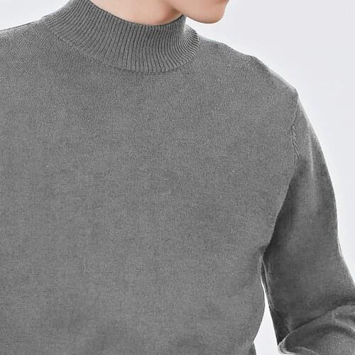 2020 Mock Turtleneck Highly Selected 100% Extra Fine Australian Merino Wool Autmun Winter Warm Sweaters Men High Collar Sweater