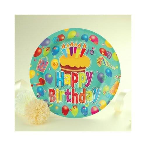 Free shipping 50pcs/lot Childrens birthday party disposable paper plate birthday cake plates