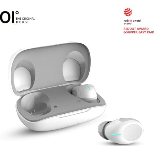 OI Teno 6 True Wireless Earphones Bluetooth 5.1 Red Dot Design Award Volume Control Noise Cancellation with Microphone-White