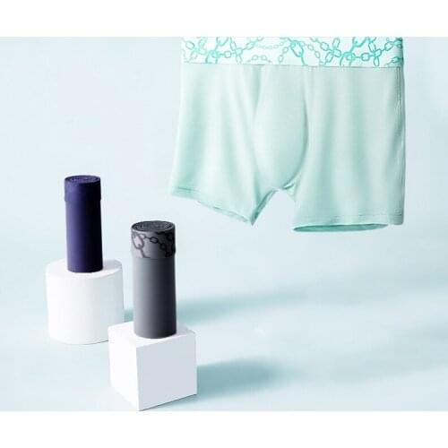 Summer Fashion Yong Man Ice Silk Solid Breathable Thin Boxers 3XL Large Size Male Middle Waist High Elasticity Belts Underwear