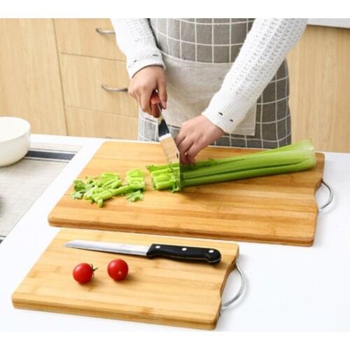 Household Kitchen Cutting Board Tools Bamboo Rectangular Hanging Type Cutting Board Durable Non-slip Kitchen Accessories