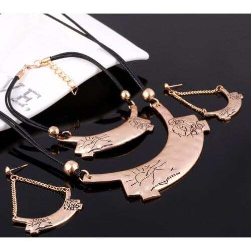 2018 Valentines Day Gift High Quality Luxury Fashion Statement Chain Jewelry Sets Necklace Bracelet Earrings Women Accessories