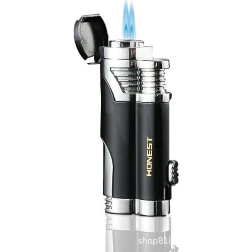 Double Torch Metal Windproof Lighter Windproof Turbo Gas Lighter Boutique Creative Personality Cigar Smoking Gadgets For Men