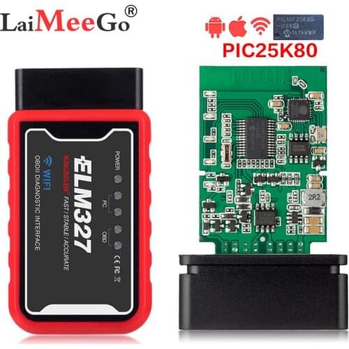 ELM327 WiFi Bluetooth V1.5 PIC18F25K80 Chip OBDII Diagnostic Tool IPhoneAndroidPC ELM 327 V 1.5 ICAR2 Auto Scanner Code Reader