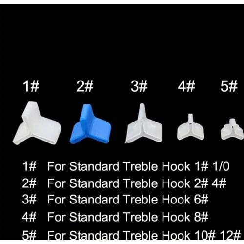 Hyaena 10pcs Size1,2,3,4,5, Treble Fishing Hook Covers White Blue Plastic Triple Fishing Hook Protectors
