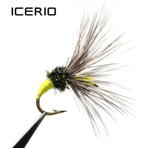 ICERIO 6PCS Tenkara Fly Sakasa Kebari,Reverse Hackle Flies Trout Fly Fishing Lures #12