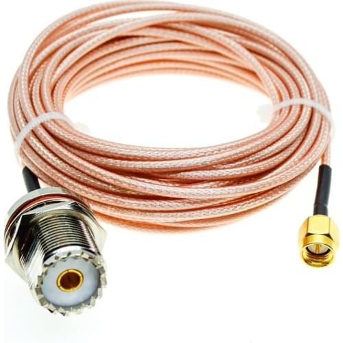 RG316 SMA Male To SO239 UHF Female Bulkhead PL259 Coax RF Extension Cable Jumper Pigtail