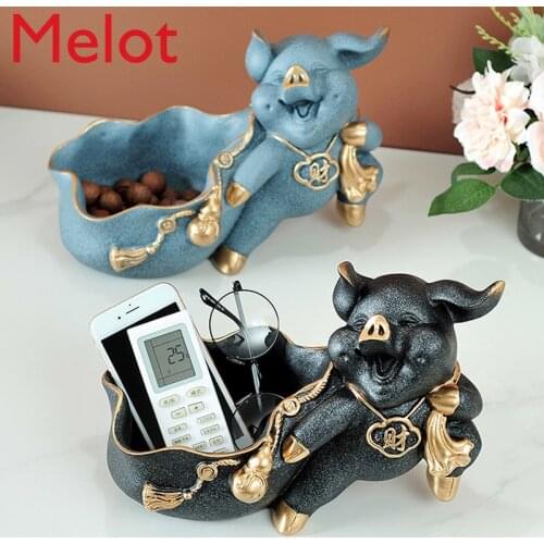 Nordic creative porch key storage furnishings Zhaocai pig home decoration door shoe cabinet living room tea table furnishings