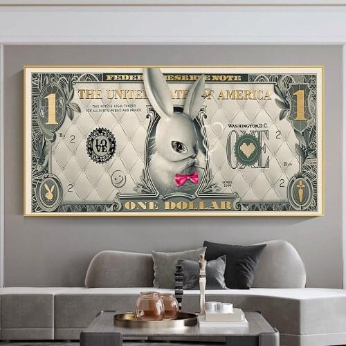 Creativity Animal U.S. Dollar Posters and Prints Home Corridor Abstract Print Canvas Painting Living Room Decor Wall Art Picture