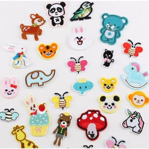 Cartoon Animal Patches Washable DIY Accessory Decoration Clothes Iron-on Transfers Patches Gift for Kids