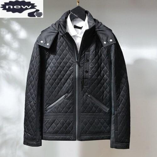 Winter Mens Parkas Brand Zipper Slim Fit Black Casual Hooded Jacket Warm Short Full Sleeve Formal Cotton Coat Outerwear Male