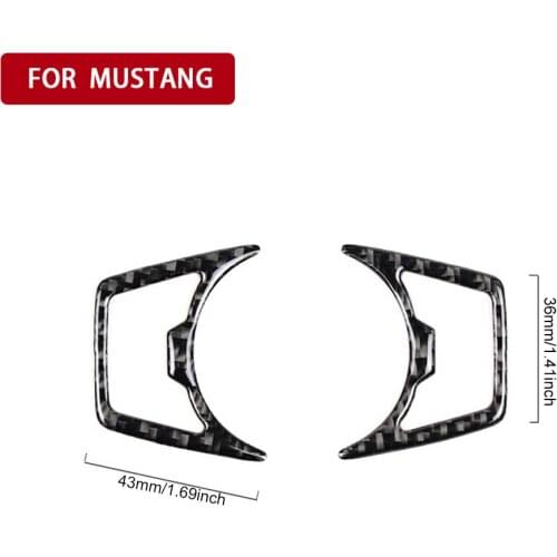 Carbon Fiber Sticker Headlight Switch Speaker Frame Car Stickers for Ford Mustang Car-Styling 2015 2016 2017 Auto Accessories