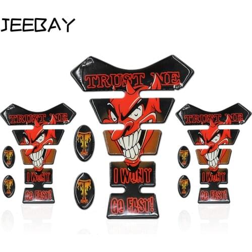 JEEBAY3D Carbon Fiber Motorcycle Decal Tank Pad Protector Vampire Skull Racing Car Sticker For HonYama Suzu AcCessoriessories