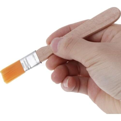 2021 New 10Pcs Wooden Handle Brush Nylon Bristles Welding Cleaning Tools For Solder Flux Paste Residue Keyboard PC