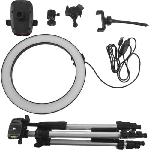 New Tripod Phone Holder Clip With Led Ring Light Camera Photography Annular Lamp Studio Ringlight For Youtube Makeup Phone Selfi