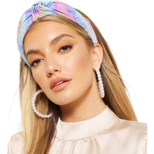 Oaoleer New Wide Top Knot Hair Bands for Women Temperament Hair Accessories Girl Hair Bands Printing Headbands Hair Hoop