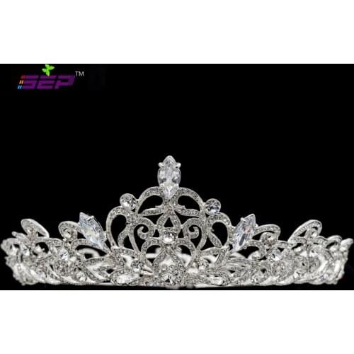 Full Bridal Wedding Tiara Crown Headband Austrian Crystals Womens Prom Hair Accessories Jewelry SHA8719