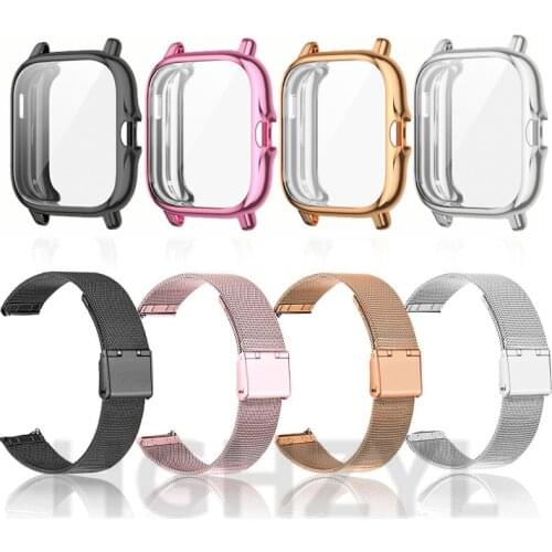 Milanese Metal Strap For Xiaomi Amazfit GTS2 Smart Watch Case Bracelet For Amazfit GTS Wrist StrapProtector Case