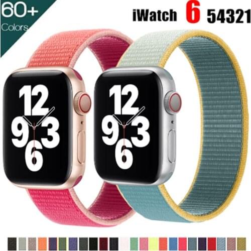 Nylon Strap for Apple Watch 44mm 40mm 42mm 38mm Sport loop band iwatch 1 2 3 4 5 6 bracelet belt correa for Apple watch SE strap