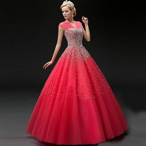 Luxury Crystals Quinceanera Dresses Ball Gown Sweetheart Tulle Prom Debutante Sixteen 15 Sweet 16 Dress vestidos de 15 anos