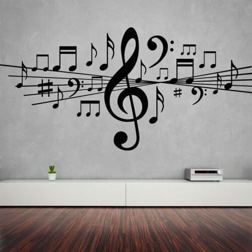 Musical Notes Removable Wall Stickers for Living Room Home Decor Music Vinyl Decals Studio Bedroom Dance Art Gift Poster P349