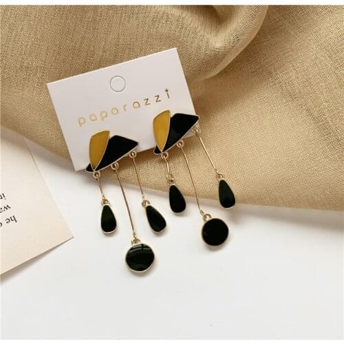 Green Water Drop Cloud Tassel Clip on Earrings Girls Long Trendy Earrings